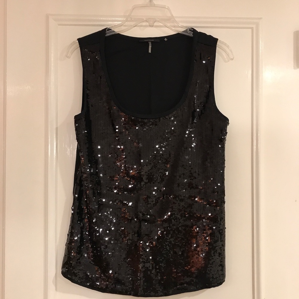 Elie Tahari sequin tank 92% silk